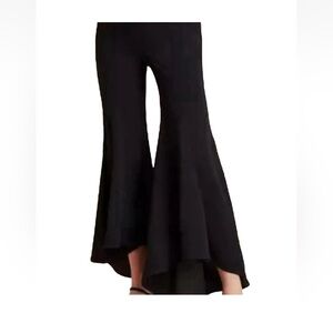 NWT Anthropologie Tulip Hem Black Flare Pants